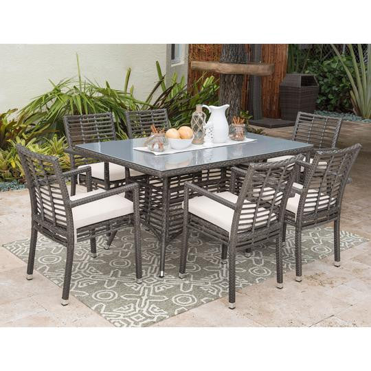 Panama Jack Graphite Stackable Arm Chair with Cushion