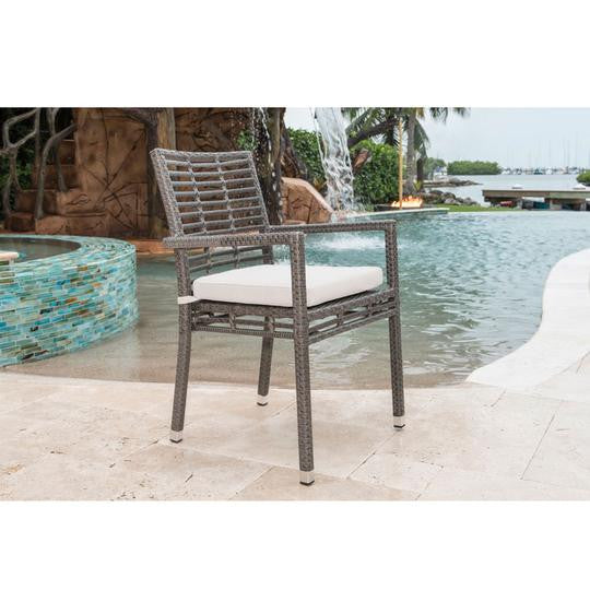 Panama Jack Graphite Stackable Arm Chair with Cushion