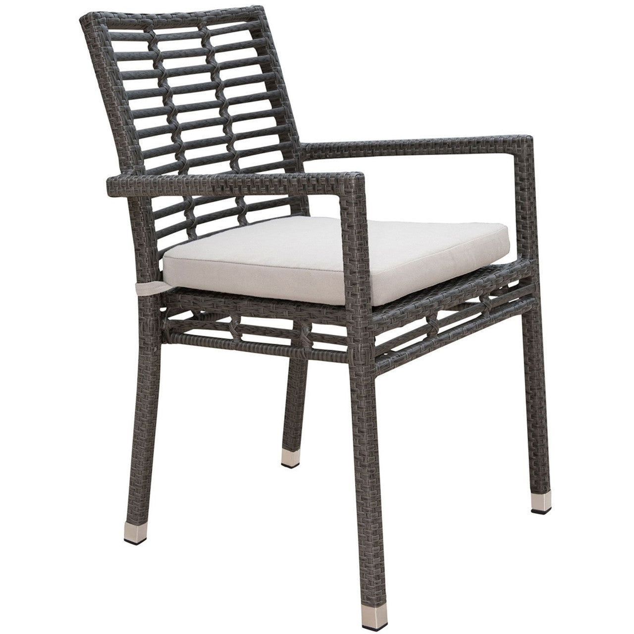 Panama Jack Graphite Stackable Arm Chair with Cushion
