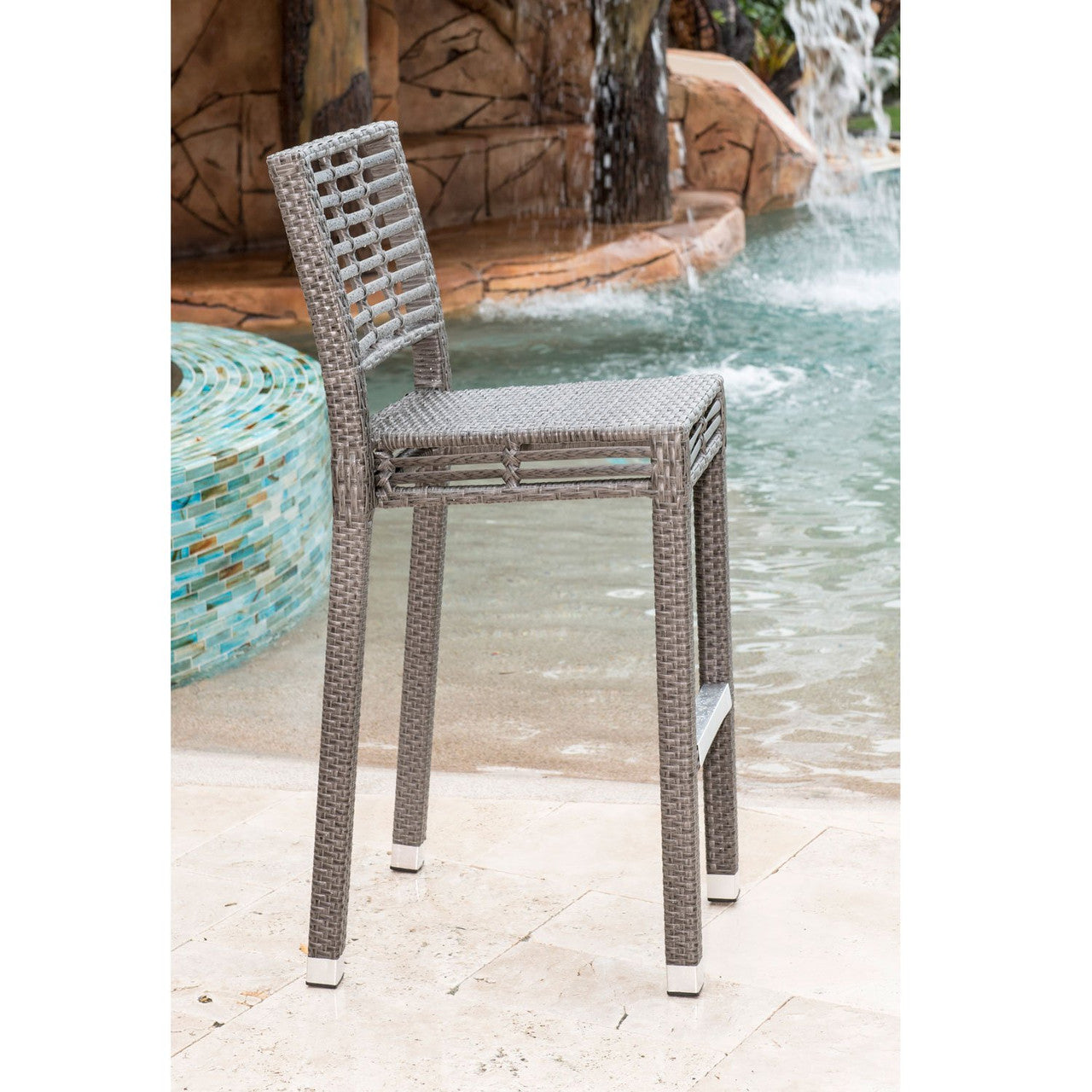 Panama Jack Graphite Stackable Bar Stool