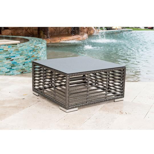 Panama Jack Graphite Square Coffee Table with Glass