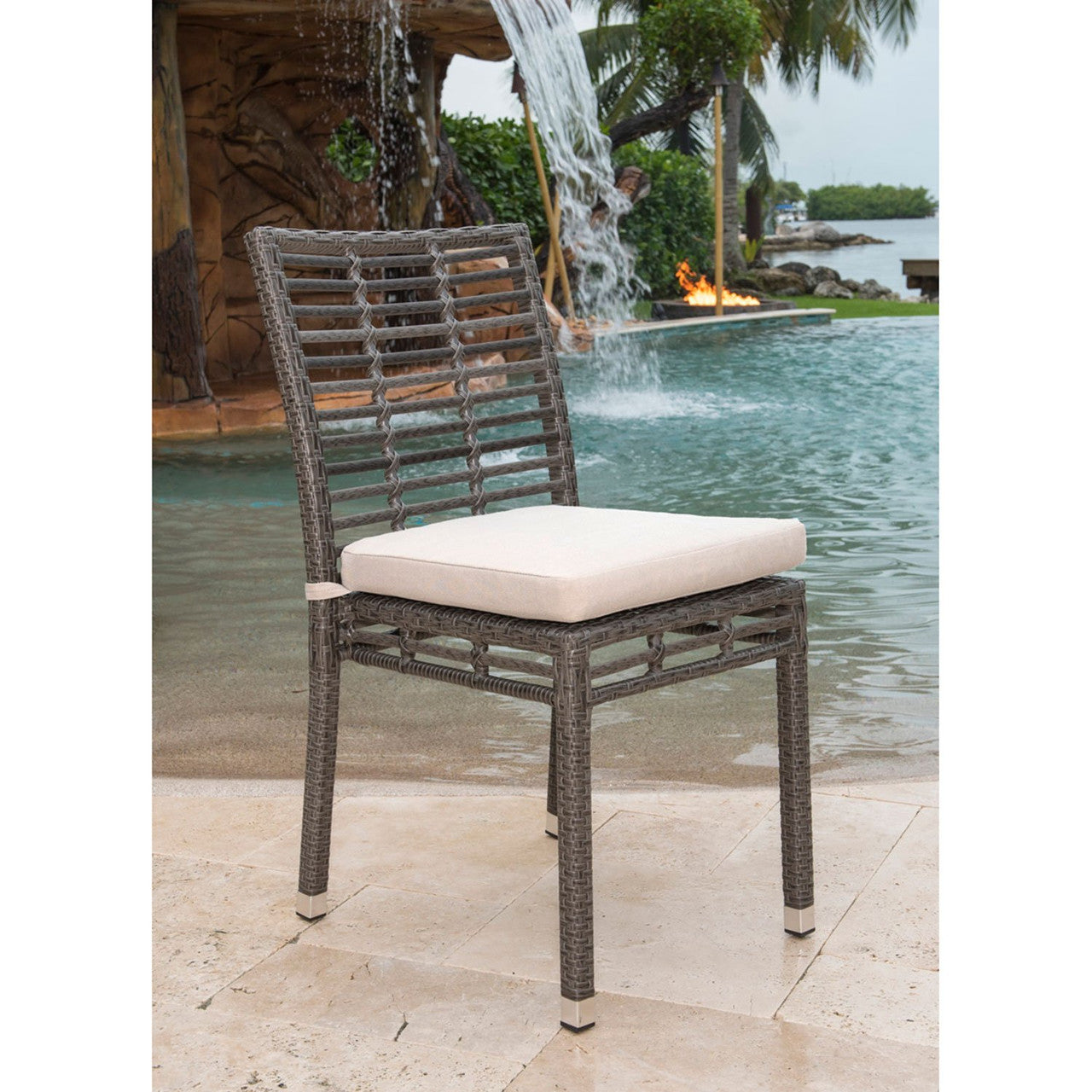 Panama Jack Graphite 5-Piece Side Chairs Dining Set with Cushions