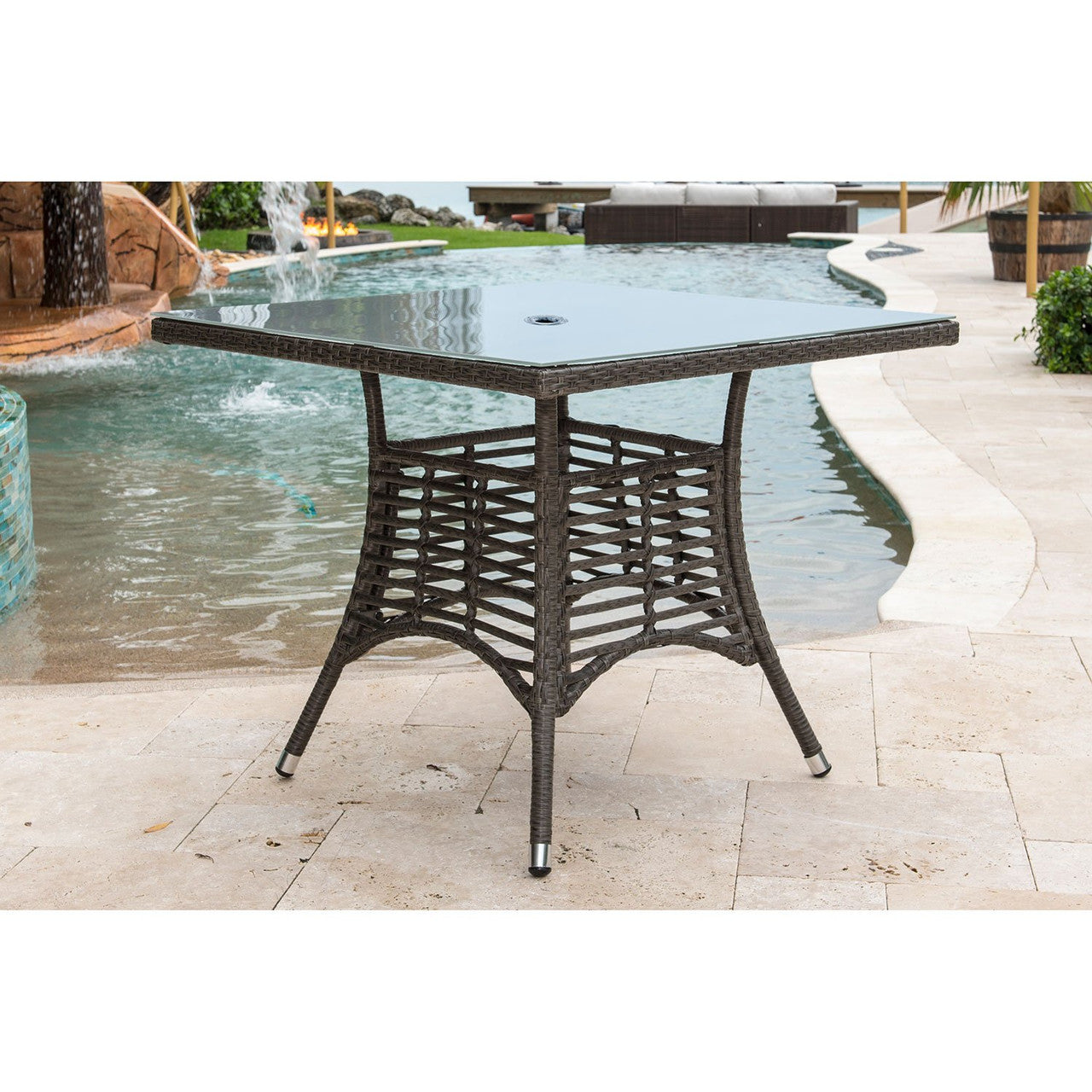 Panama Jack Graphite 5-Piece Arm Chairs Dining Set with Cushions