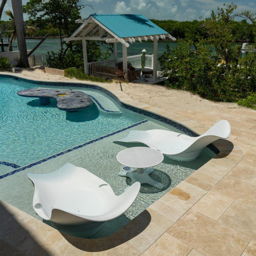 Panama Jack Wave In-Pool Chaise Lounger With End Table (Set of 3)