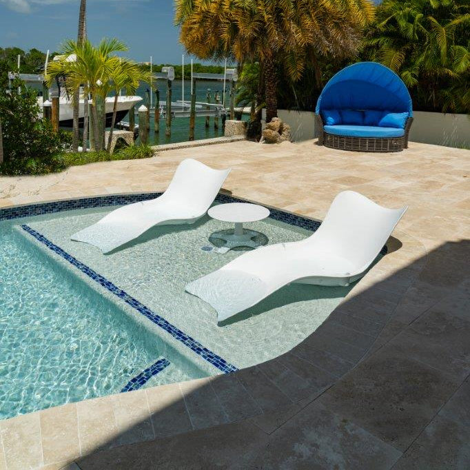 Panama Jack Wave In-Pool Chaise Lounger With End Table (Set of 3)