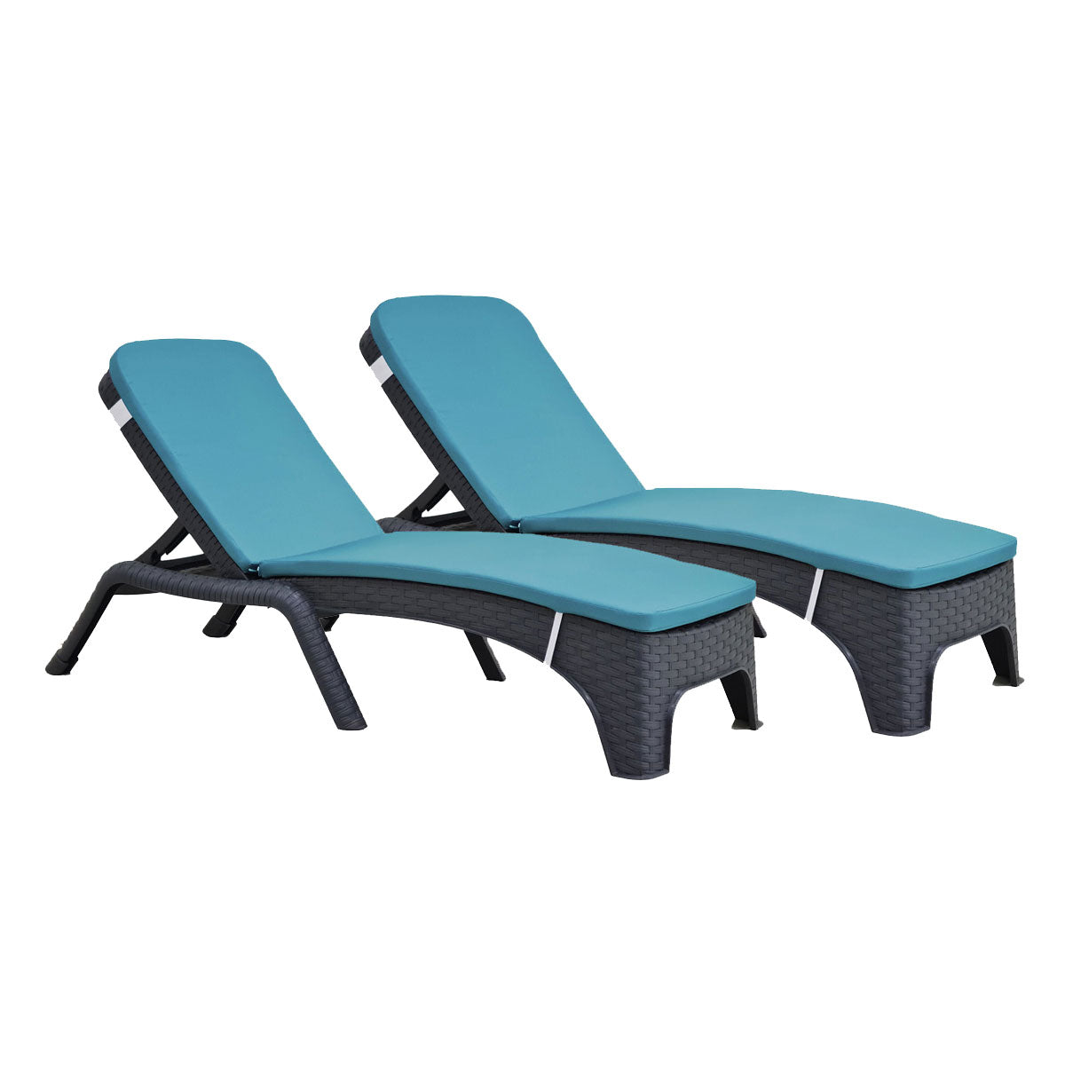 Rainbow Outdoor Roma Set of 2 Chaise Lounger-Anthracite With Cushion