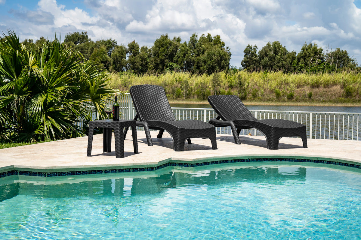 Rainbow Outdoor Roma 3-Piece Chaise Lounger Set-Anthracite