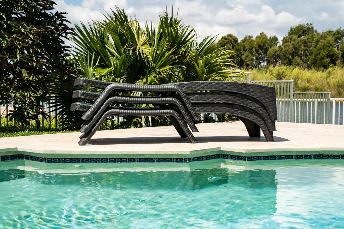 Rainbow Outdoor Roma Set of 2 Chaise Lounger-Anthracite