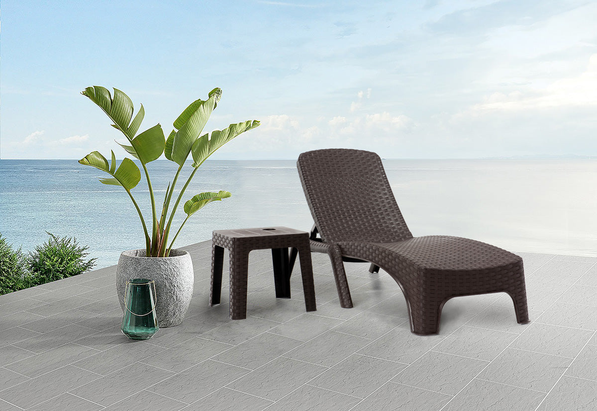 Rainbow Outdoor Roma Set of 2 Chaise Lounger-Brown