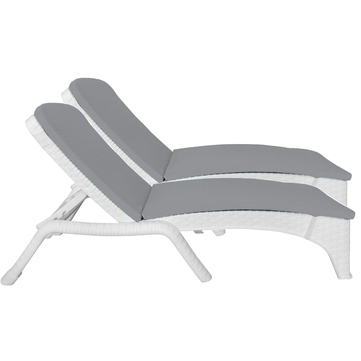Rainbow Outdoor Roma Set of 2 Chaise Lounger - White With Cushion