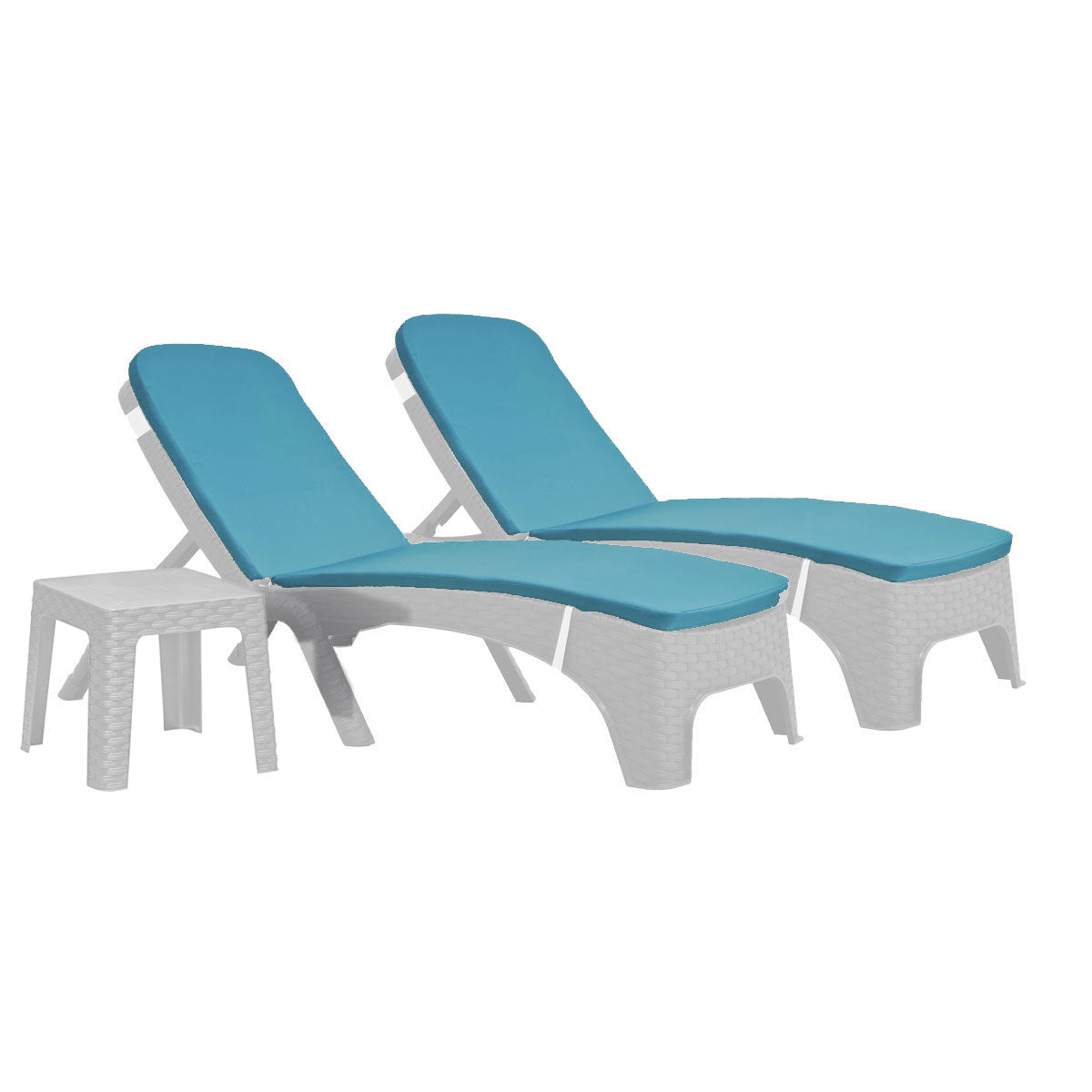 Rainbow Outdoor Roma 3-Piece Chaise Lounger Set - White With Cushion