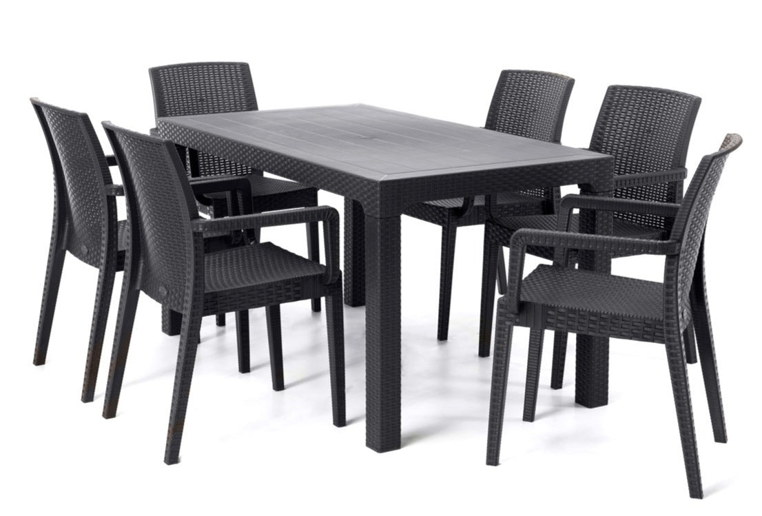 Rainbow Outdoor Siena 7-Piece Dining Set-Anthracite