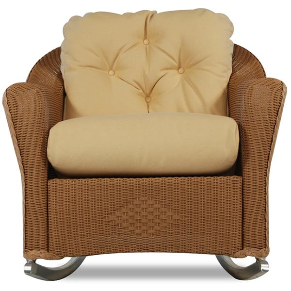 Replacement Cushions for Lloyd Flanders Reflections Wicker Lounge Rocker- front view