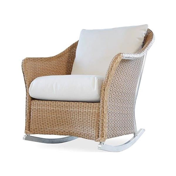 Replacement Cushions for Lloyd Flanders Weekend Retreat Wicker Lounge Rocker- facing left