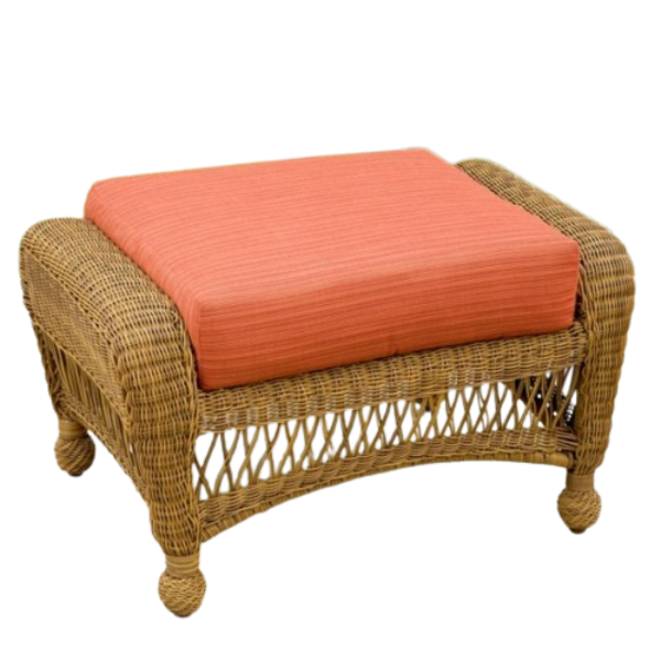 Replacement Cushions for NorthCape International Wicker Deep Seating Ottoman - Front View