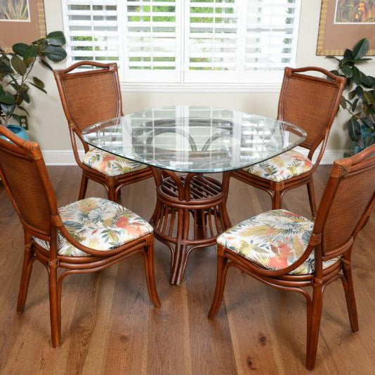 Alexander & Sheridan Serengeti Rattan Indoor 5 Piece  Dining Set with Armless Chairs