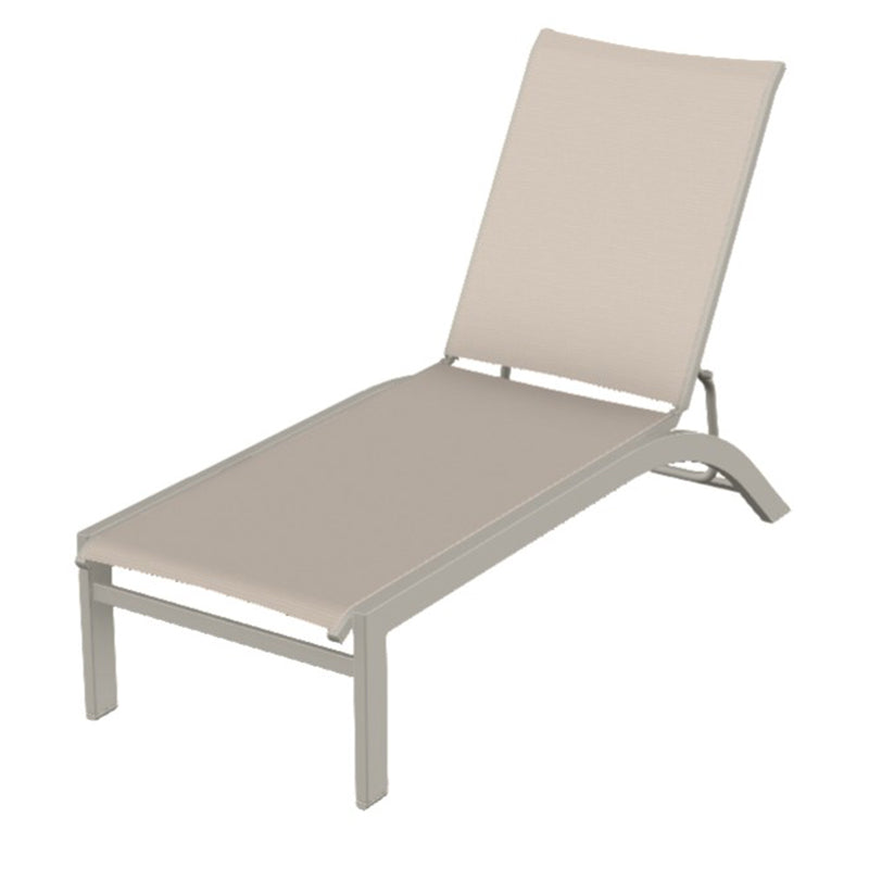 Telescope Casual Kendall Sling Aluminum Outdoor Stacking Armless Lay-Flat Chaise