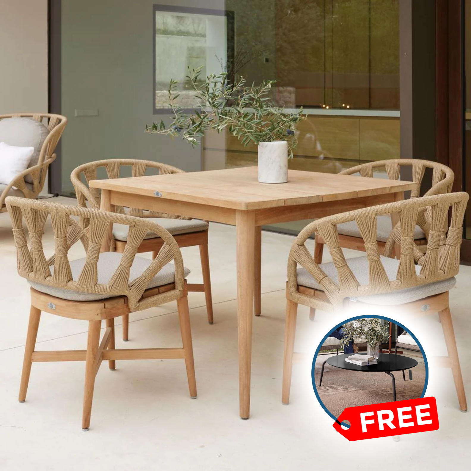 Skyline Design Krabi 5-Piece Square Dining Set