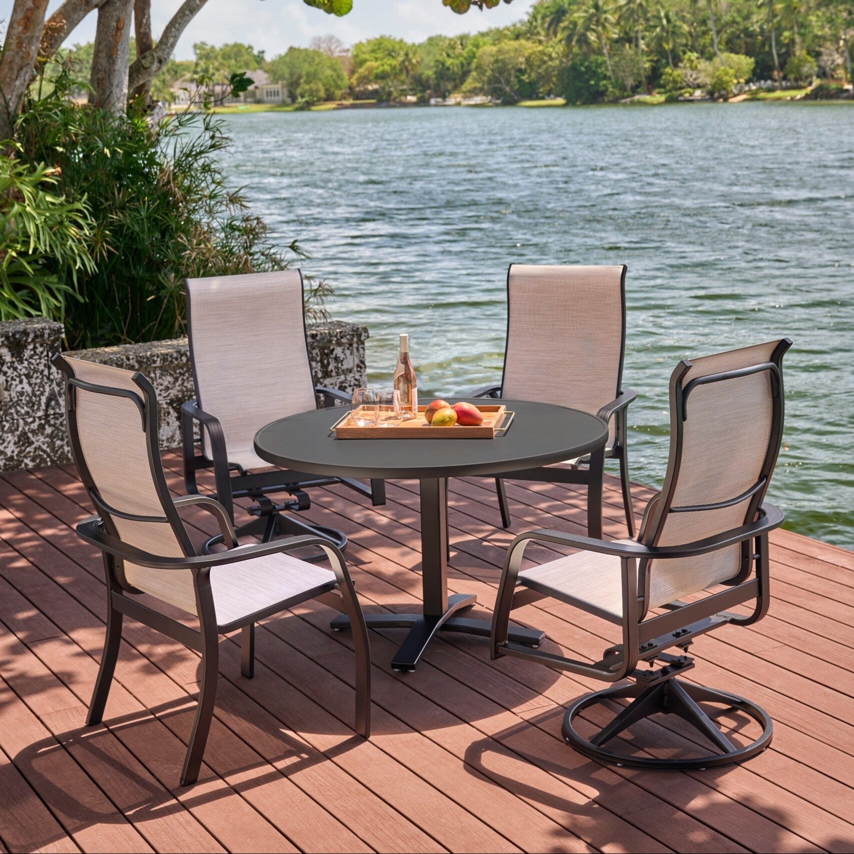 Telescope Casual Soho Sling Aluminum Outdoor Swivel Rocker