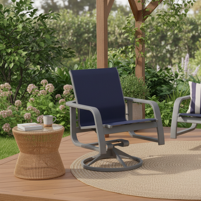 Telescope Casual Soho Sling Aluminum Outdoor Swivel Rocker
