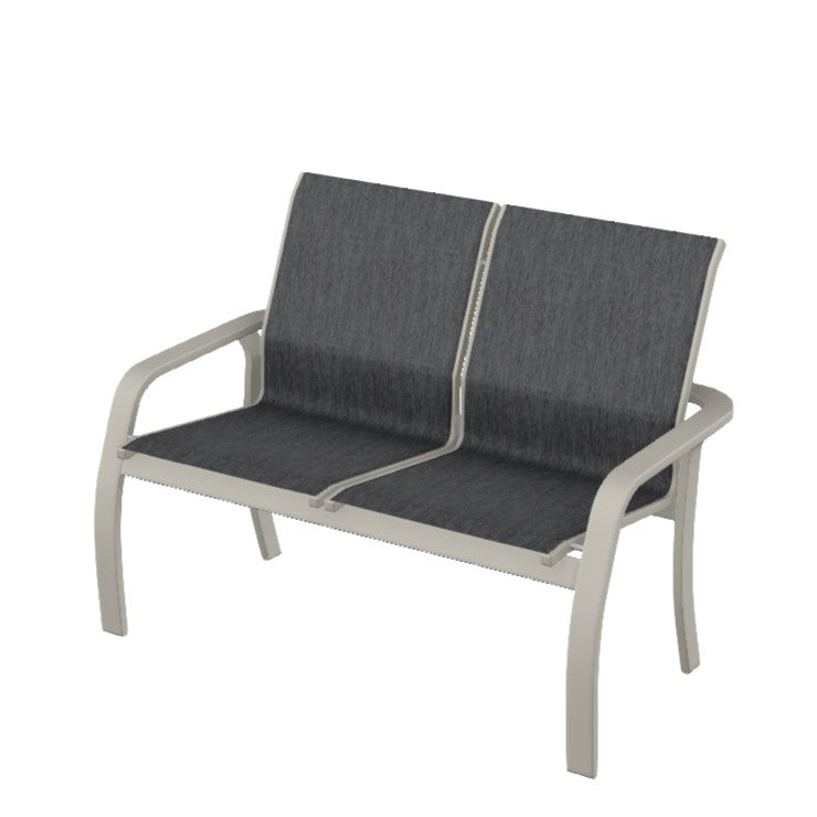 Telescope Casual Soho Sling Aluminum Outdoor Stacking Two-Seat Loveseat