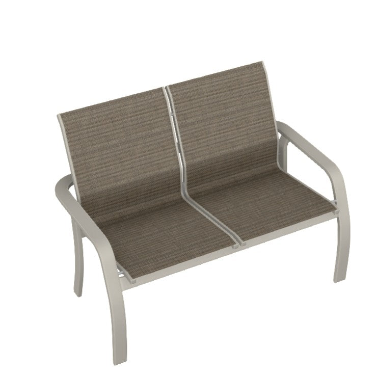 Telescope Casual Soho Sling Aluminum Outdoor Stacking Two-Seat Loveseat