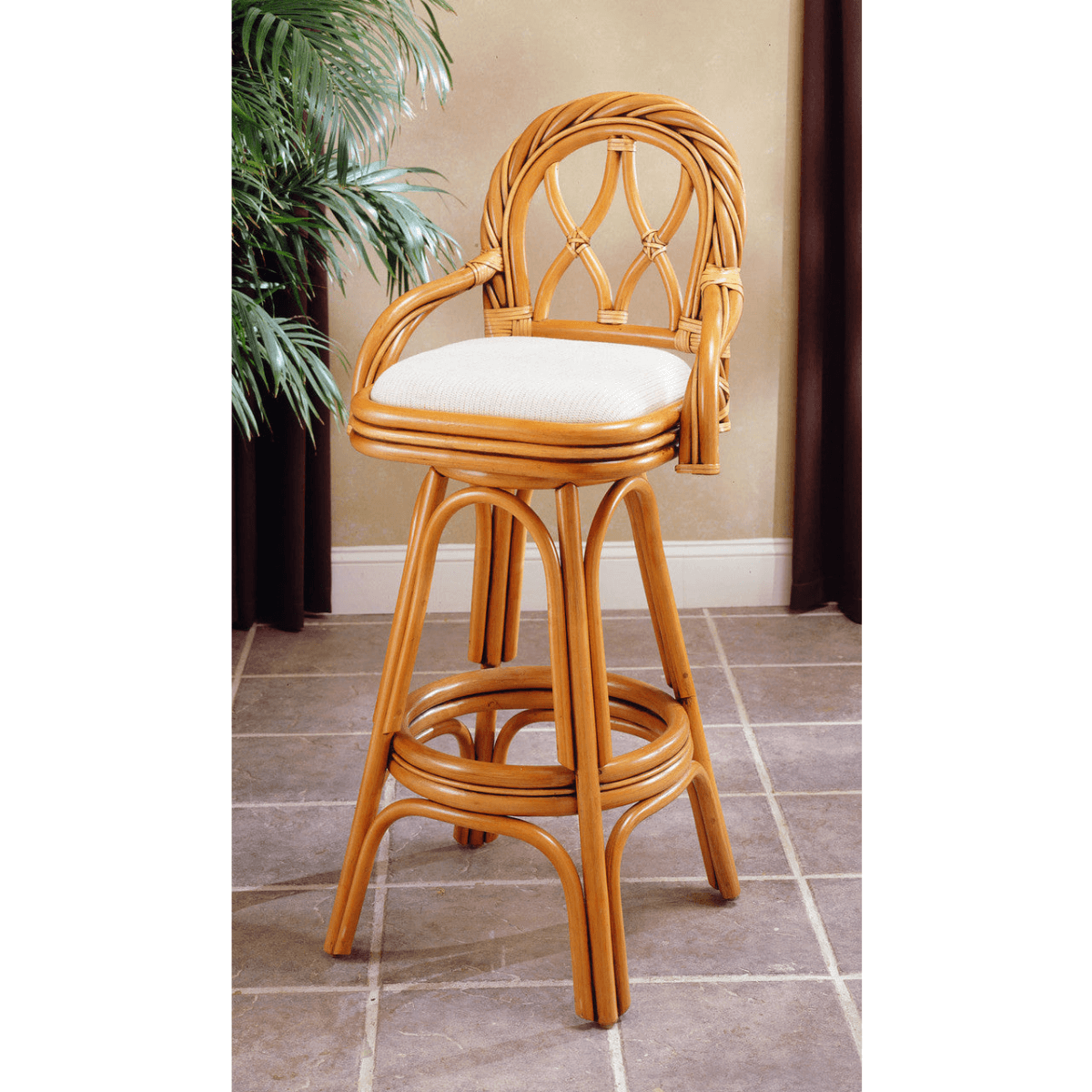 South Sea Rattan New Twist Indoor Barstool - 30 Inch