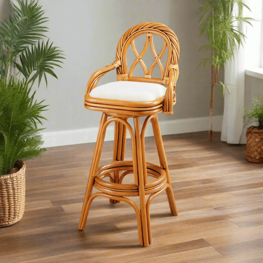 South Sea Rattan New Twist Indoor Barstool - 30 Inch