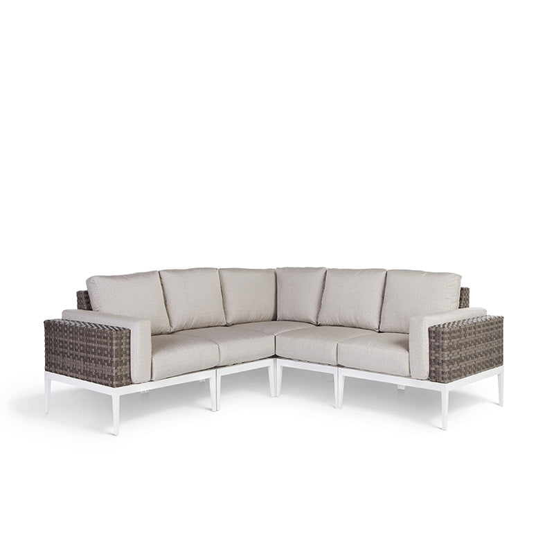 South Sea Rattan Stevie 5-Piece Wicker Bolster Sectional Set