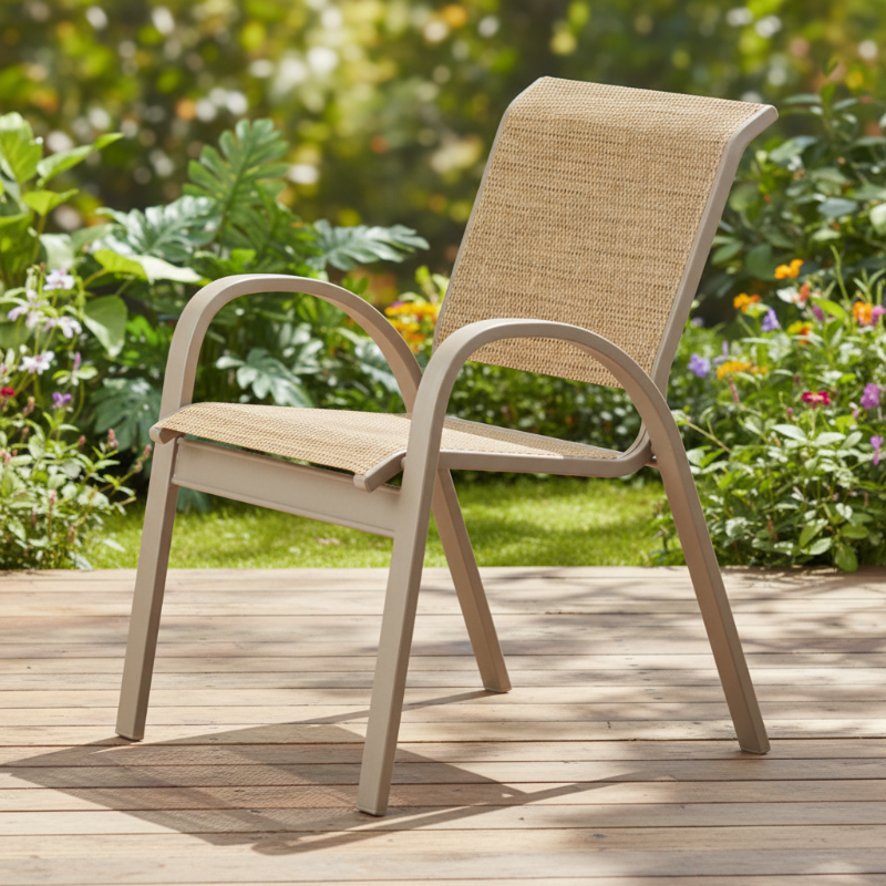 Telescope Casual Aruba II Aluminum Sling Outdoor Dining Height Stacking Cafe Chair