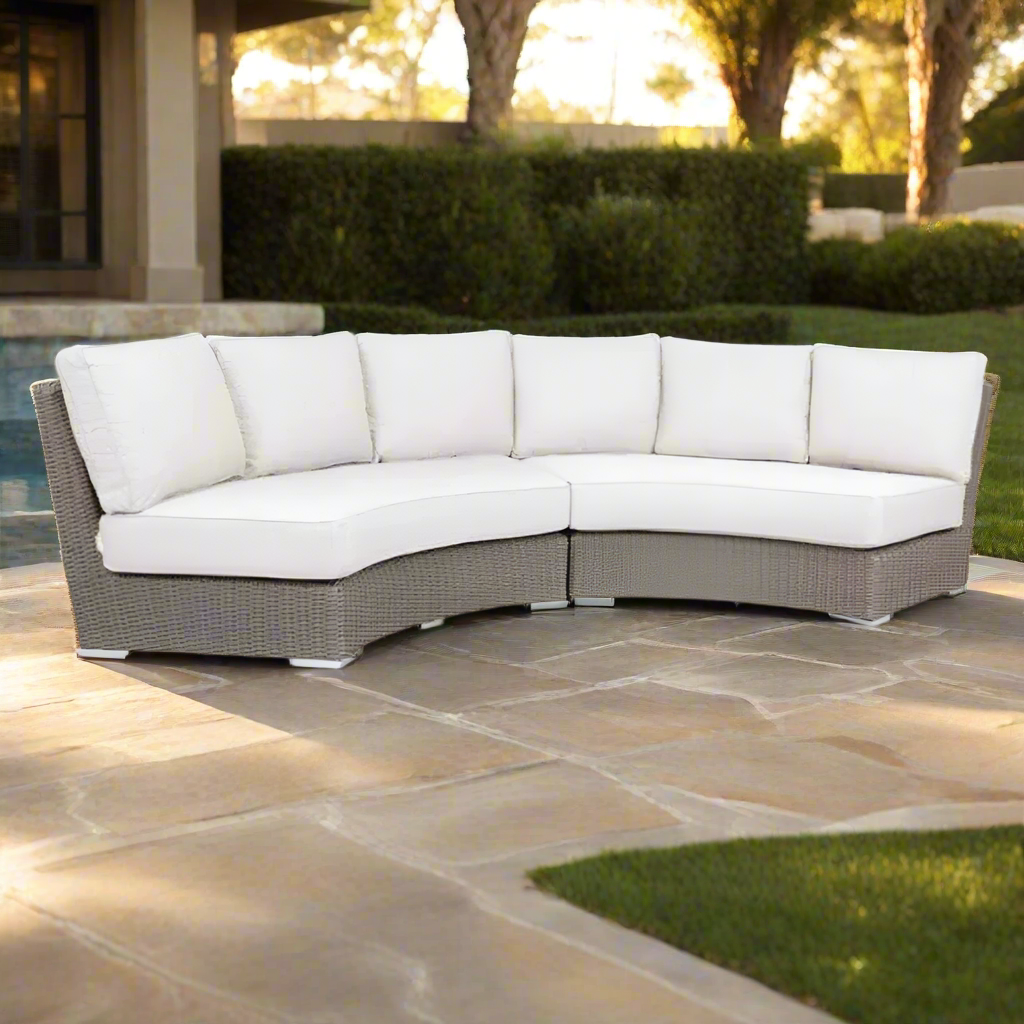 Sunset West Coronado Curved Loveseat With Cushions