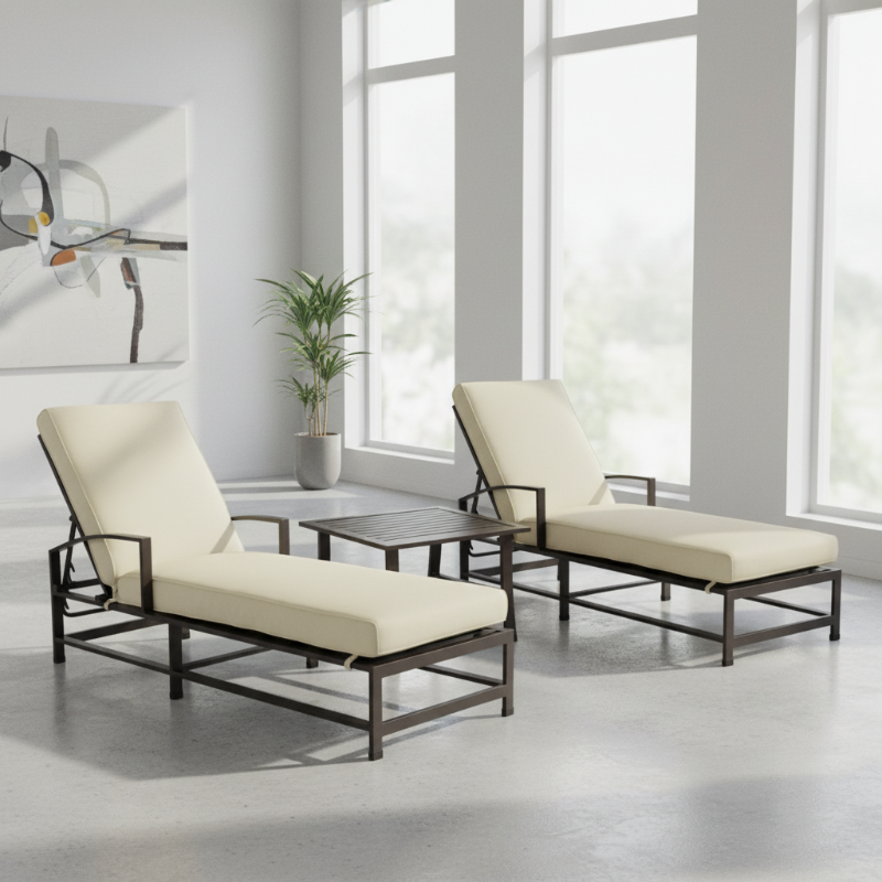 Sunset West La Jolla Chaise Lounges With End Table