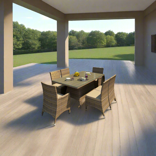 Forever Patio 7 Piece Cypress Rectangle Dining Set