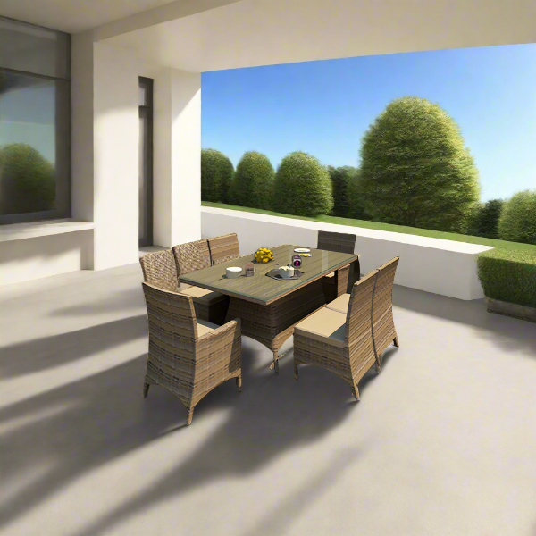 Forever Patio 7 Piece Cypress Rectangle Dining Set