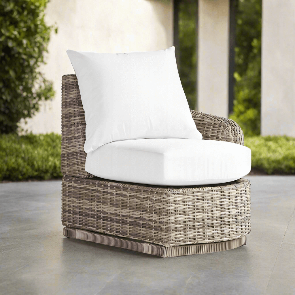 South Sea Rattan Luna Cove Wicker Right Side Facing Lounge Chair in Scatter Back
