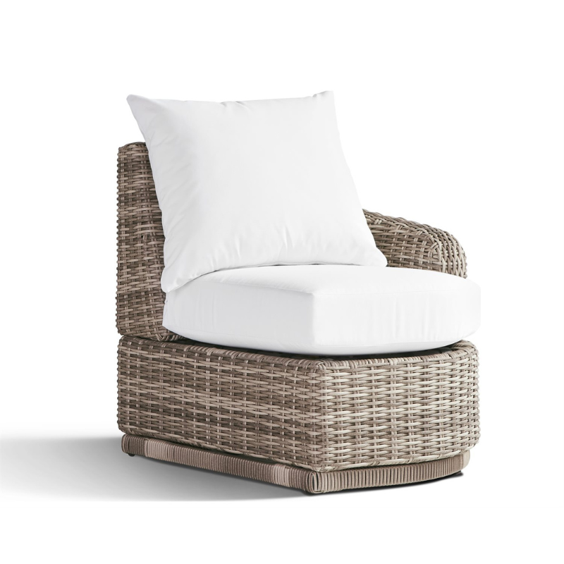 South Sea Rattan Luna Cove Wicker Right Side Facing Lounge Chair in Scatter Back