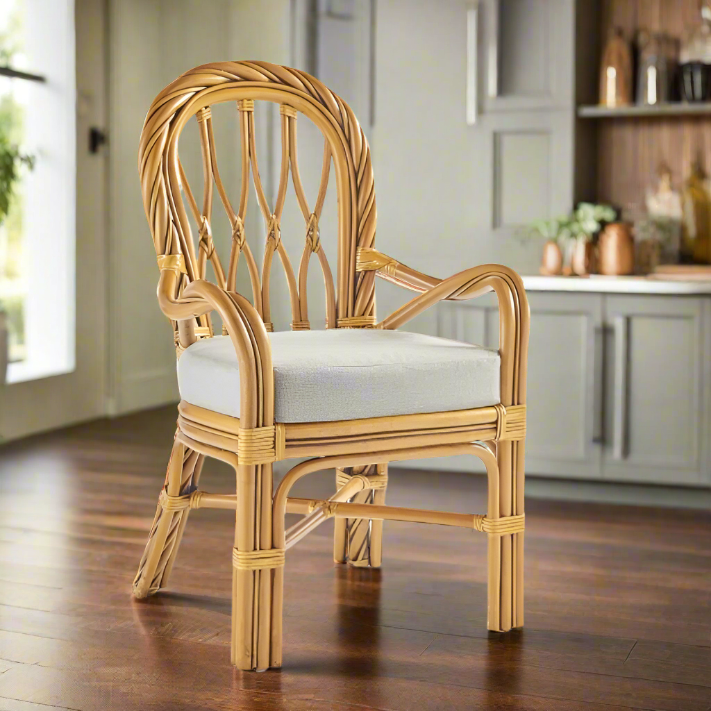 South Sea Rattan New Twist Indoor Dining Arm Chair