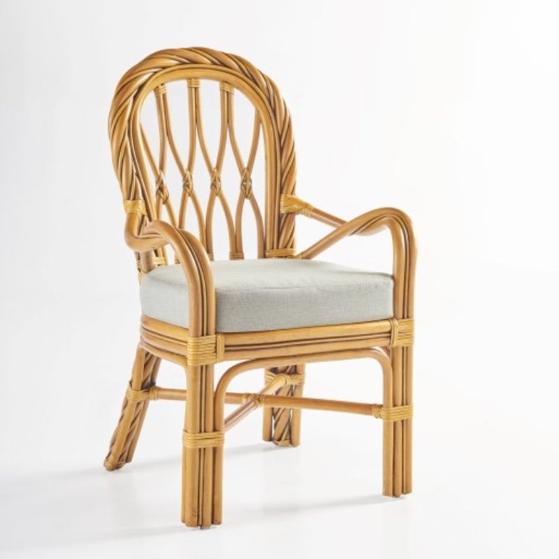 South Sea Rattan New Twist Indoor Dining Arm Chair