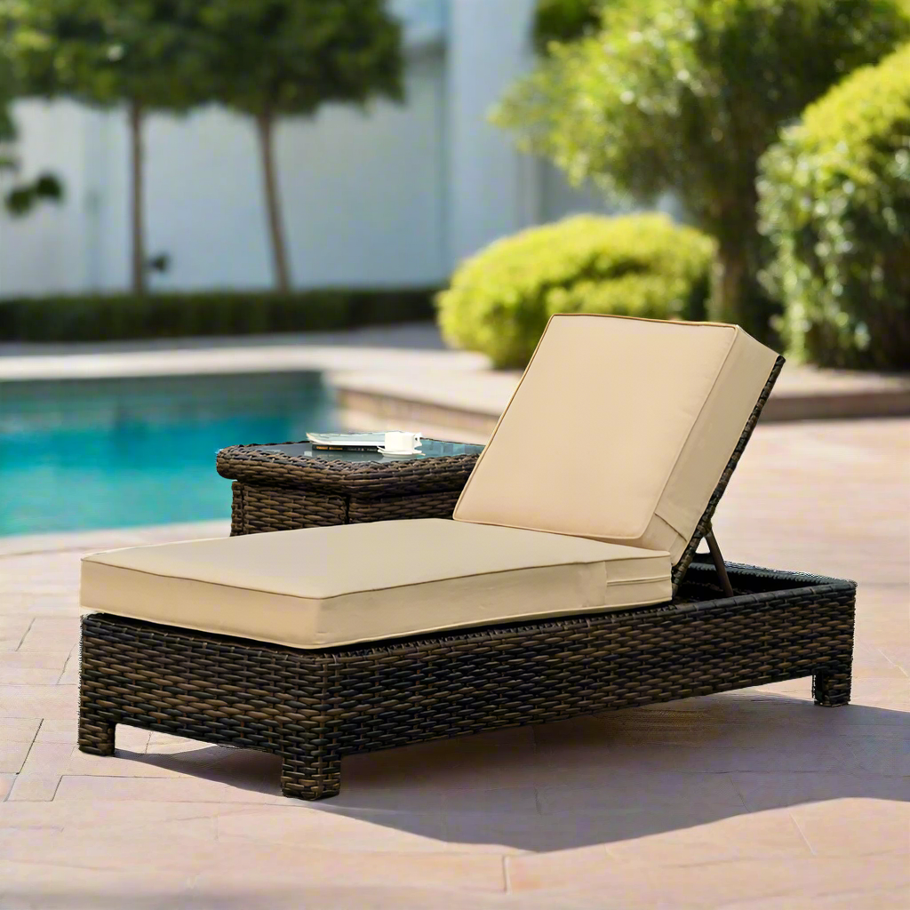Replacement Cushions for South Sea Rattan Saint Tropez Wicker Chaise Lounge