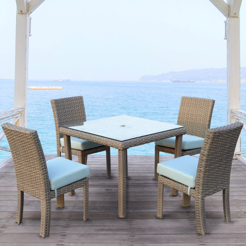South Sea Rattan Saint Tropez Outdoor Wicker Square Dining Set