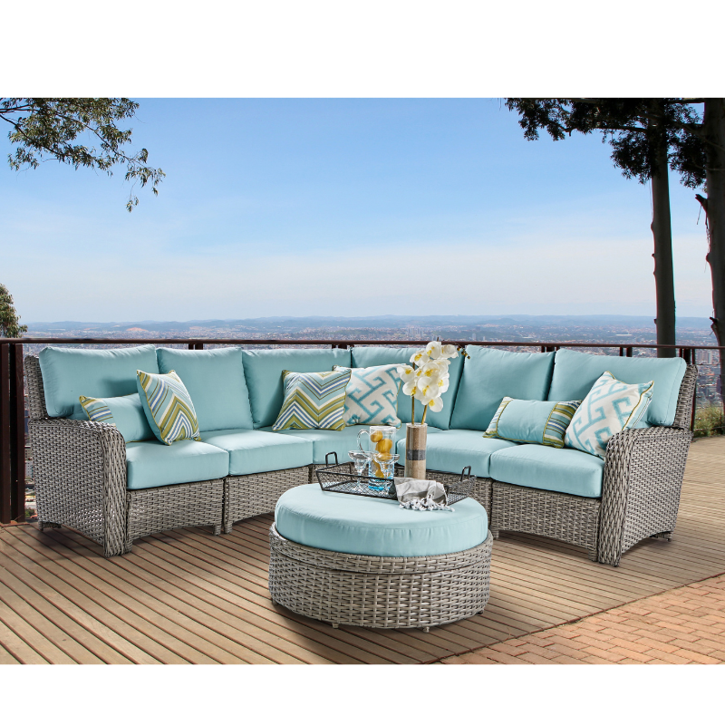 South Sea Rattan Saint Tropez Outdoor Wicker Sectional Set