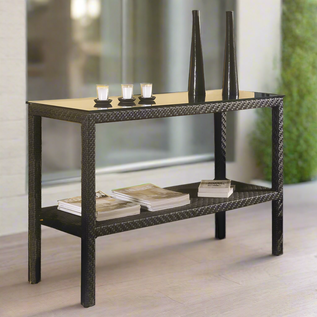 Hospitality Rattan Atlantis Console with Glass