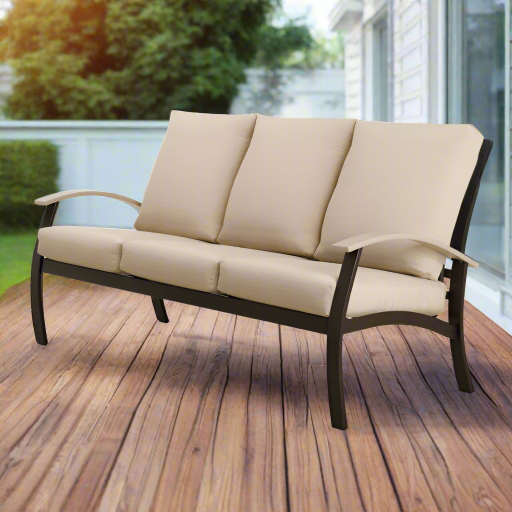 Telescope Casual Belle Isle Cushion Aluminum Outdoor 3-Person Sofa