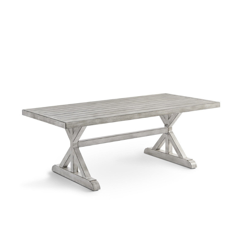 South Sea Rattan Dover Hand-Brushed Extruded Aluminum Outdoor Dining Table