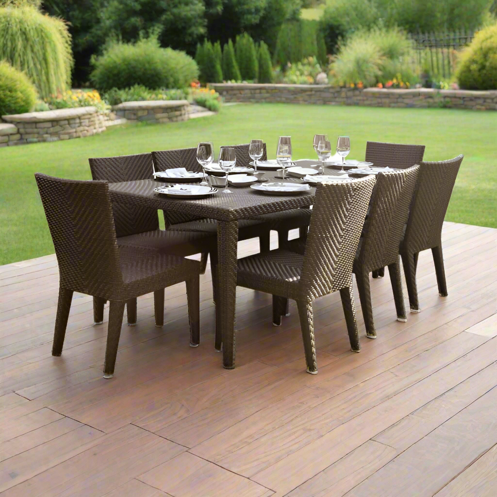 Hospitality Rattan Atlantis 9-Piece Rectangular Dining Side Chair