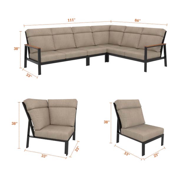 NorthCape International Windsor 5-Piece Modular Patio Set
