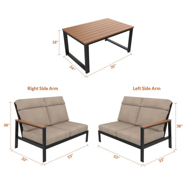 NorthCape International Windsor 5-Piece Modular Patio Set