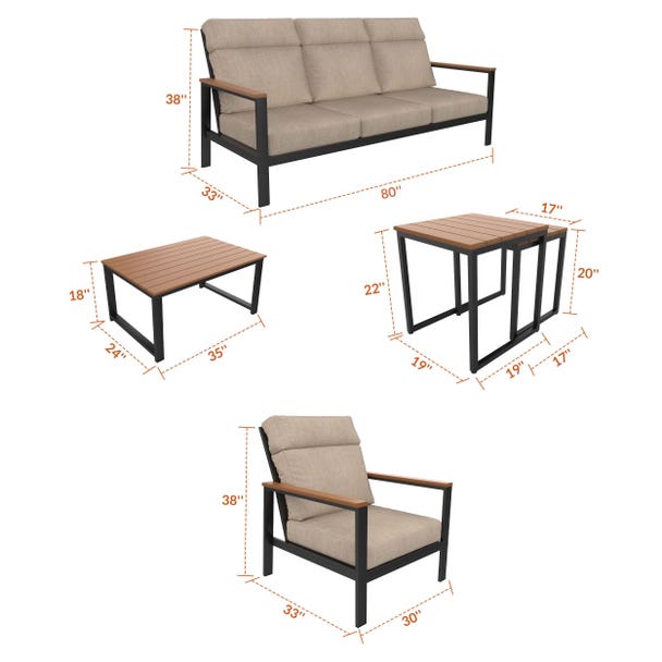 NorthCape International Windsor 6-Piece Seating Patio Set