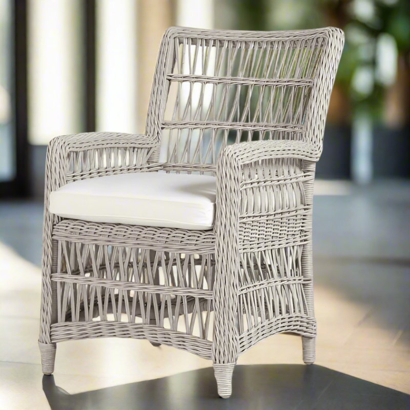 Lloyd Flanders Mackinac Woven Vinyl Dining Armchair