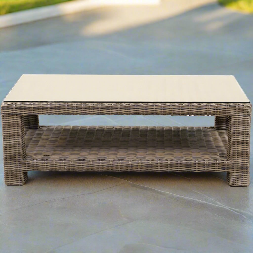 Forever Patio Cypress Rectangle Coffee Table With Bottom Shelf